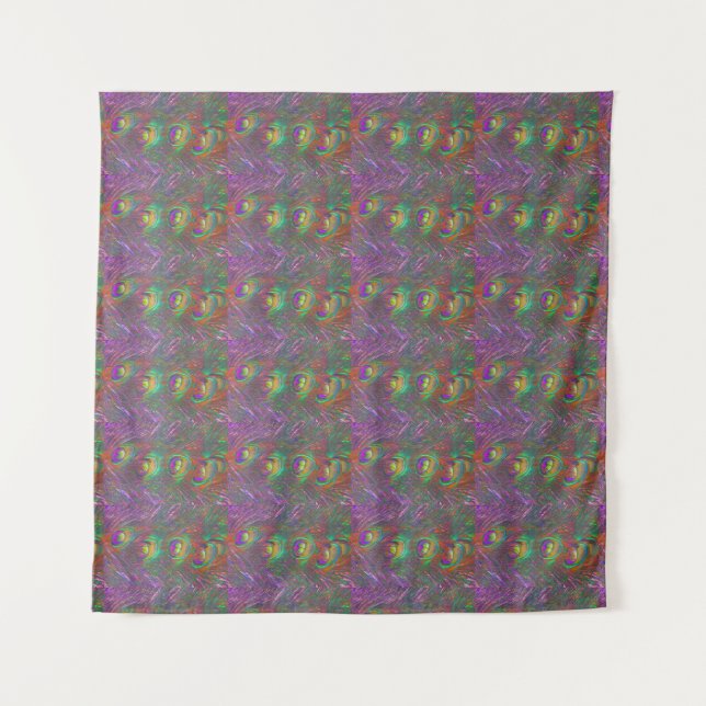Tapete De Parede Penas de Natal Tinsel Peacock (Frente (Horizontal))