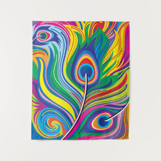 Tapete De Parede Penas de Pavão Arte Abstrata