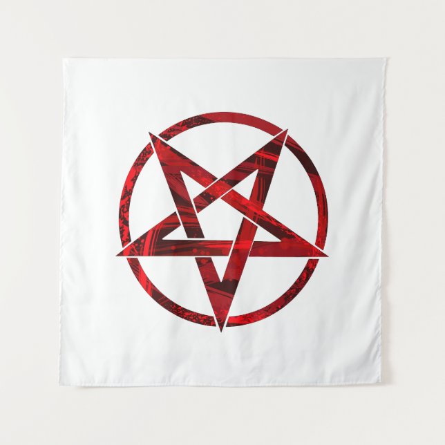 Tapete De Parede Pentagrama do diabo vermelho (Frente)