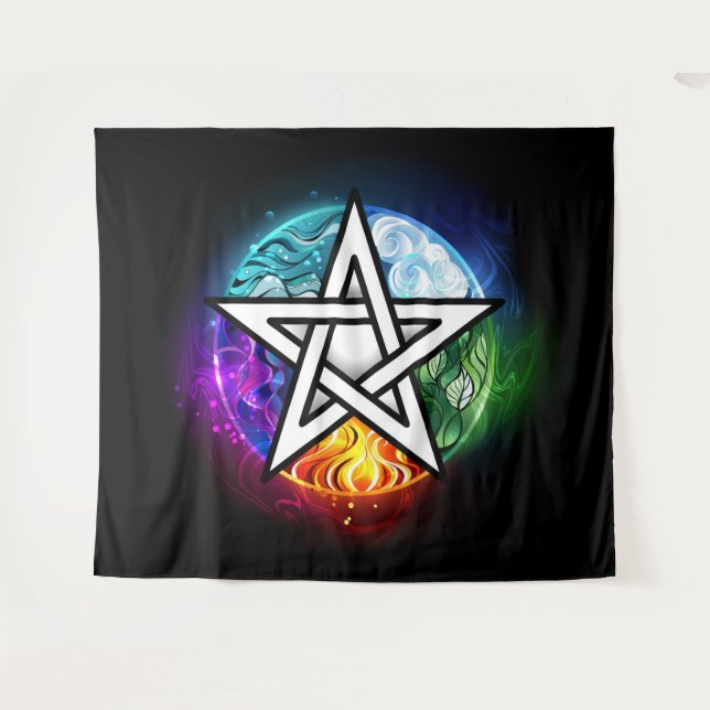 Tapete De Parede Pentagrama do Wiccan (Frente (Horizontal))