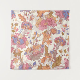 Tapete De Parede Pêonias decorativas: padrão floral colorido.