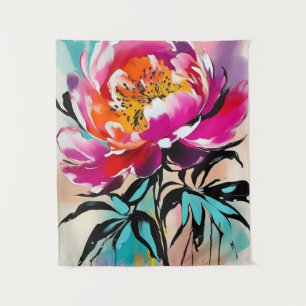 Tapete De Parede Peony Flower Abstrato Art Floral Colorida Brilhant
