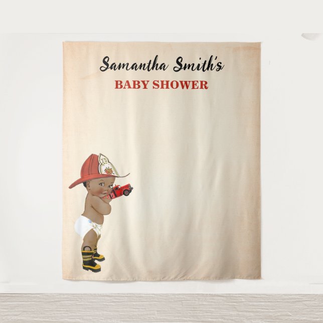 Tapete De Parede Pequeno Chá de fraldas de Bombeiros AA (Frente)