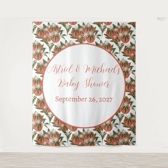 Tapete De Parede Pequeno Chá de fraldas Neutro de Clementina Cutie (Frente)