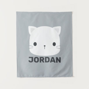 Tapete De Parede Pequeno Gato Bonito com Nome Personalizado
