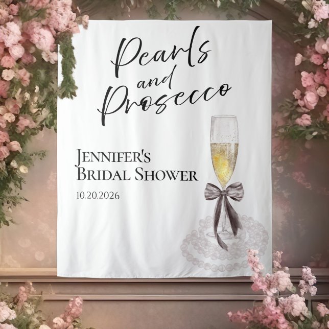 Tapete De Parede Pérolas e Prosecco | Backdrops do chá de panela (Criador carregado)