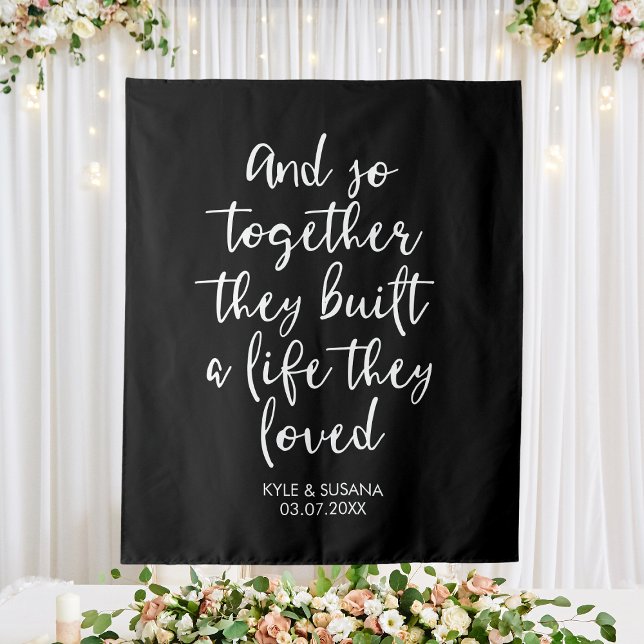 Tapete De Parede Personalizado Preto e Branco Fundo de Casamento Tã (Custom Black & White Wedding Backdrop So Together
)