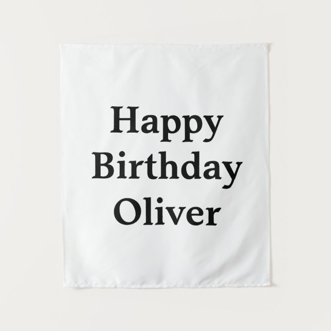 Tapete De Parede Personalized Birthday Banner Custom Name Flag Wall (Frente)