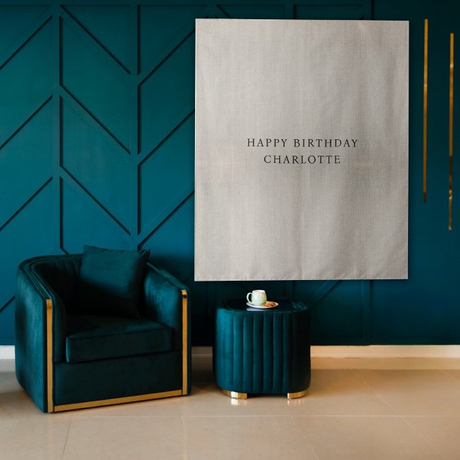 Tapete De Parede Personalized Birthday Name Flag Fabric Banner (Personalized Birthday Name Flag Fabric Banner Tapestry)