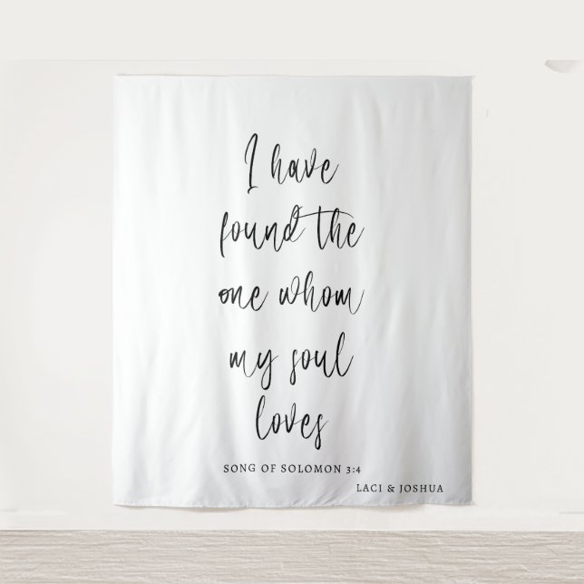 Tapete De Parede Personalized Wedding Tapestry Backdrop with Names (Frente)