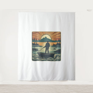 Tapete De Parede Pesca Retro Pesca Peixes Clanados