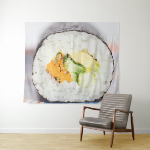 Tapete De Parede Pescado e arroz