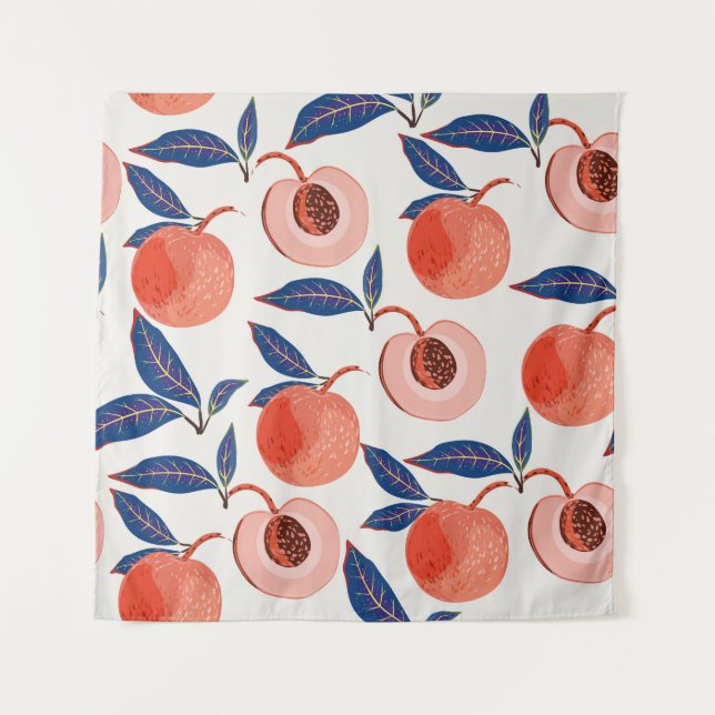 Tapete De Parede Pêssego Apricot Deixa Creme Em Segundo Plano (Frente)