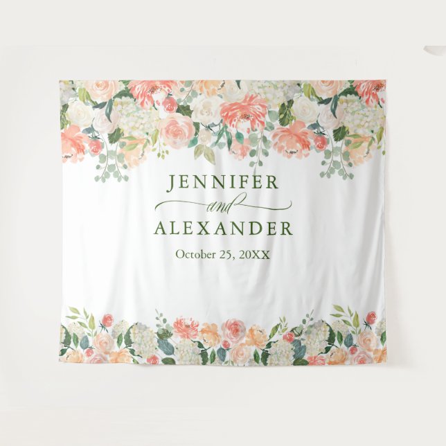 Tapete De Parede Pêssegos Floral Extra Grande Fundo para Cabine de  (Frente (Horizontal))