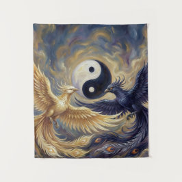 Tapete De Parede Phoenix Yin Yang Wall Tapestry