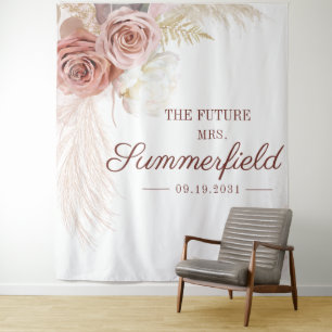 Tapete De Parede Photobooth do Chá de panela de Tan Grass Pampas