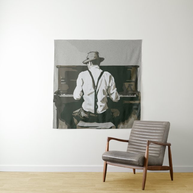 Tapete De Parede Pianista Vintage em Harmonia (In Situ)