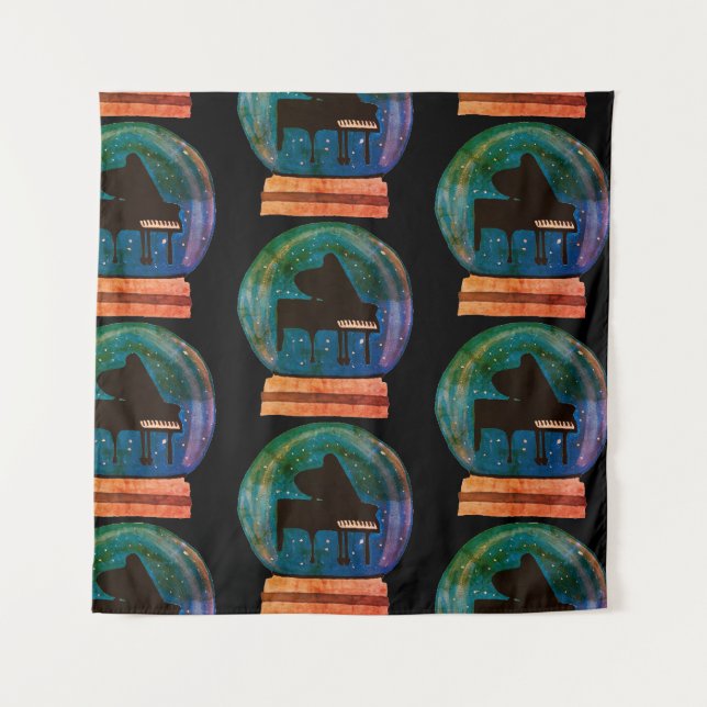 Tapete De Parede Piano num globo de neve (Frente)