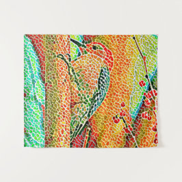 Tapete De Parede Pica-pau colorida no mosaico de Tree Faux