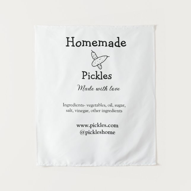 Tapete De Parede Picles feitos em casa com amor adicionar texto sit (Frente)