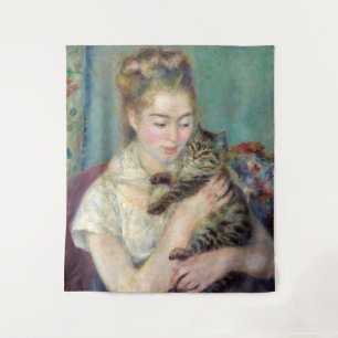 Tapete De Parede Pierre-Auguste Renoir - Mulher com um Gato