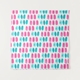 Tapete De Parede Pincéis cor-de-rosa azul. padrão de pintura abst