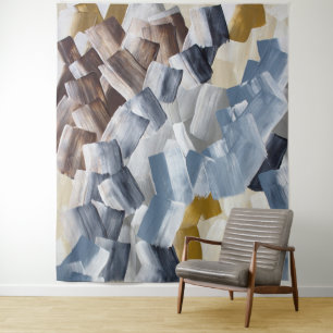 Tapete De Parede Pinceladas Abstratas em Tons Neutros e Terrosos