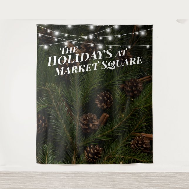 Tapete De Parede Pine Tree Branch Holiday Photo Backdrop (Frente)