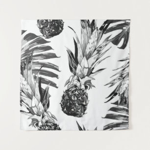 Tapete De Parede Pineapples, tropical jungle leaves. Beautiful seam
