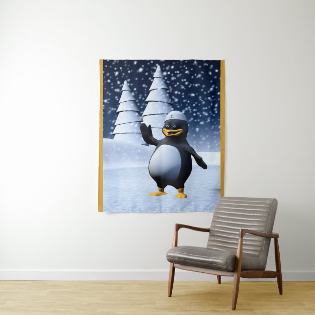 Tapete De Parede Pinguim Marinheiro Engraçado (In Situ)