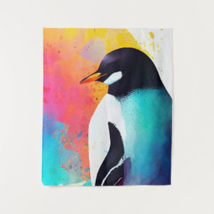 Tapete De Parede Pinguim Natureza Selvagem Pintura De Cor Animal