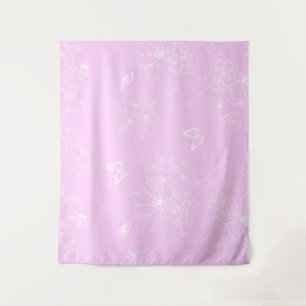 Tapete De Parede Pink Floral Minimalista Padrão Moderno Abstrato