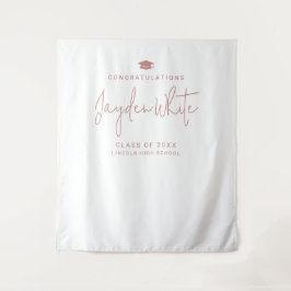 Tapete De Parede Pink Simple Modern Script Name Graduation Party