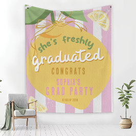 Tapete De Parede Pink Stripes Lemons Yellow bow Graduation