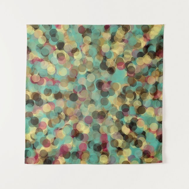 Tapete De Parede pink yellow green and blue circle pattern abstract (Frente)