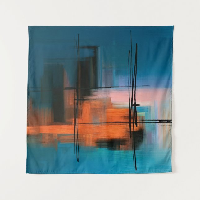 Tapete De Parede Pintura abstrato acrílica colorida. Terra surreal (Frente)