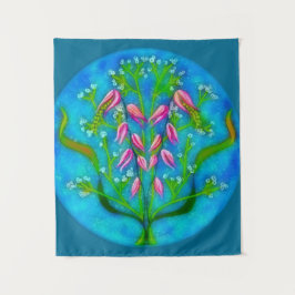 Tapete De Parede Pintura Acrílica de Flores de Praia