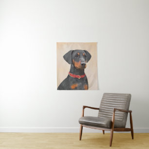 Tapete De Parede Pintura Alemã Pinscher Pintura Original Arte Anima