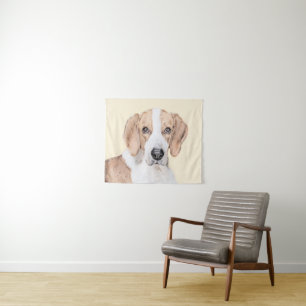 Tapete De Parede Pintura Americana de Foxhound - Arte Cachorra Orig