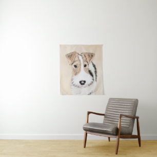 Tapete De Parede Pintura com terrier de Fox com fio - Arte canina o