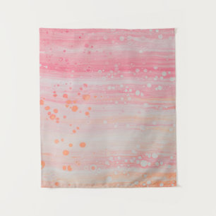 Tapete De Parede Pintura de abstrato branco e rosa