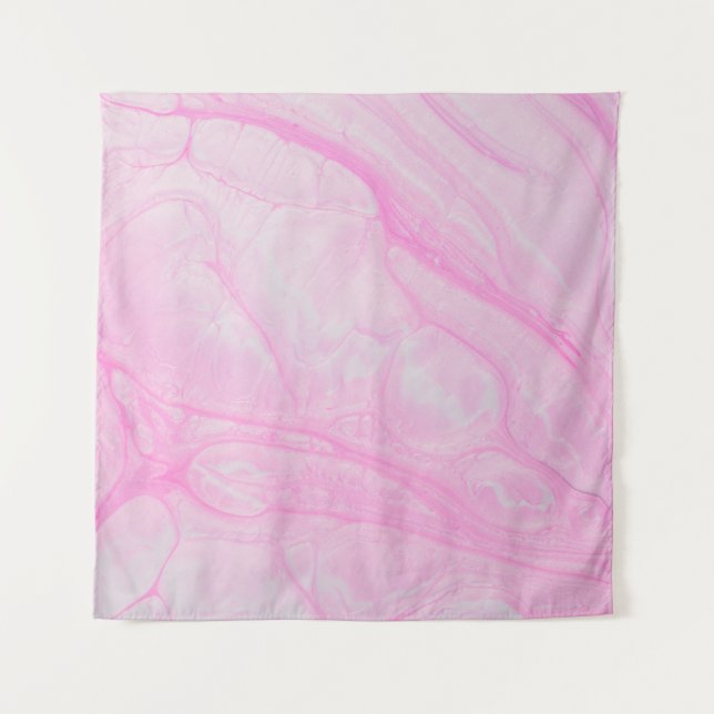 Tapete De Parede Pintura de abstrato branco e rosa (Frente)