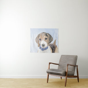 Tapete De Parede Pintura de Beagle - Arte de Cachorro Original Boni