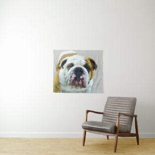 Tapete De Parede Pintura de Buldogue - Arte de Cachorro Original Bo