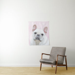 Tapete De Parede Pintura de Bulldog Francês (Creme/Branco) - Arte C