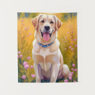 Tapete De Parede Pintura de Cachorro Labrador Retriever Amarelo Pet