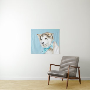 Tapete De Parede Pintura De Cachorro Siberiana - Arte De Cachorro O
