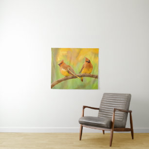 Tapete De Parede Pintura De Cedar Waxwing - Arte De Cachorro Origin