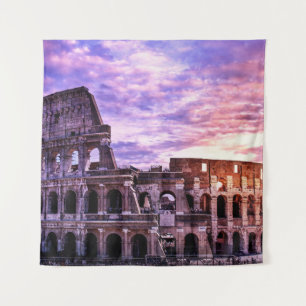 Tapete De Parede Pintura de Coliseu em Roma no pôr do sol