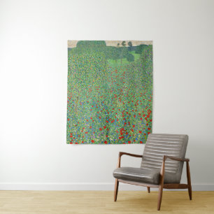 Tapete De Parede Pintura de Gustav Klimt, Mohnfeld